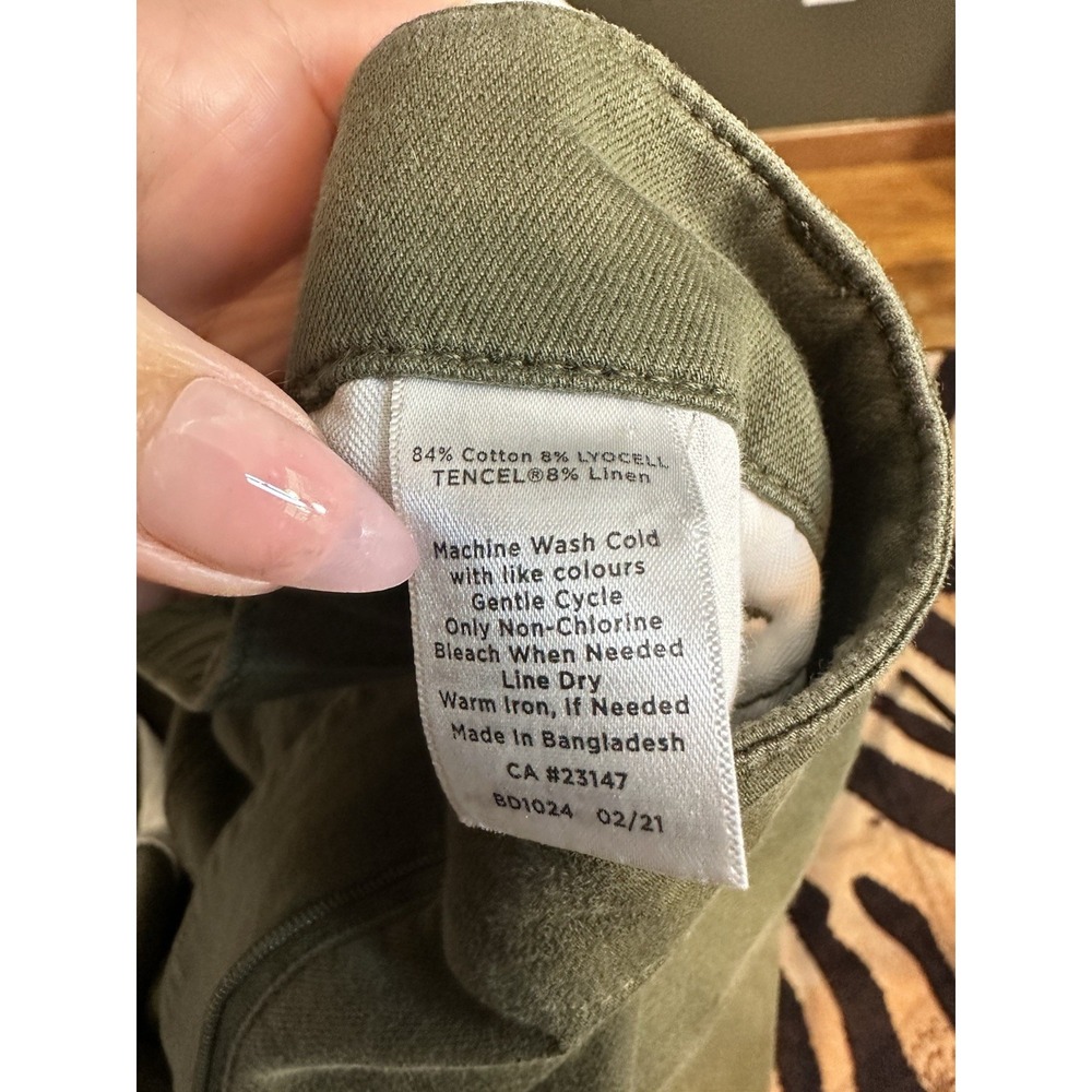 FLAWED Talbots Super Soft Green Cargo Pants 12 Cotton Blend - Picture 4 of 12